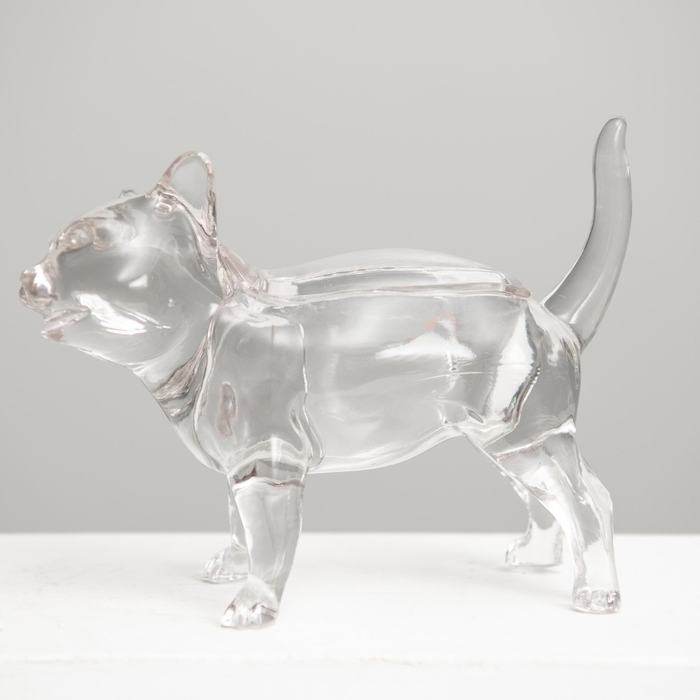 Co-Operative Flint‎ Glass 1920s Cat Trinket Box Candy Dish Kitty Cat Lover Gift